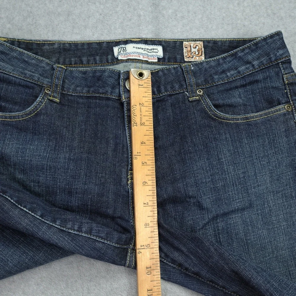 Chip and Pepper Shorts Womens Junior 13 Blue Glenbrook‎ Bermuda Denim Dark Wash